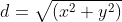 Simplified distance formula